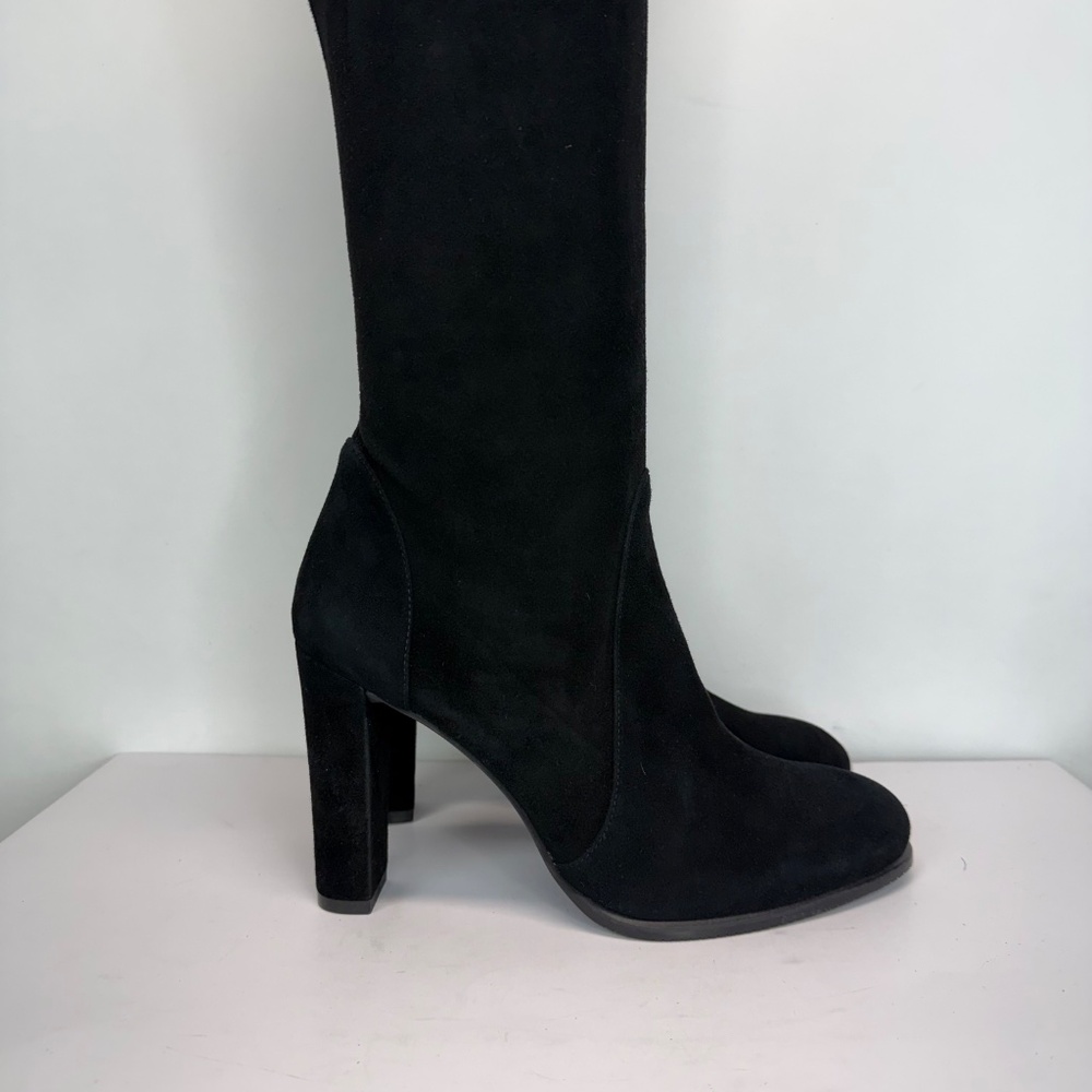 New Stuart Weitzman Highland Over The Knee Boot Black Suede Sz 9 - Picture 4 of 16